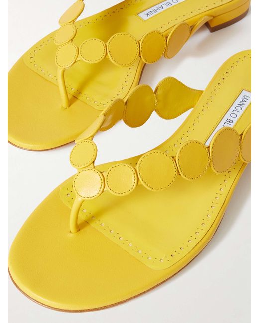 Manolo Blahnik Yellow Round Toe Slippers
