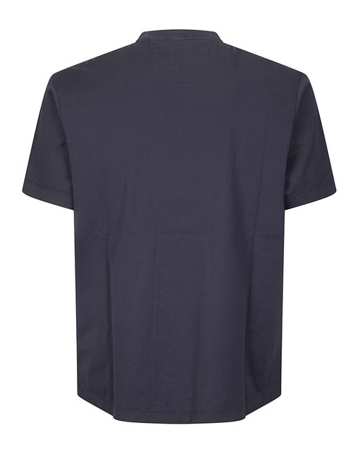 C P Company Blue Logo Printed Crewneck T-Shirt for men