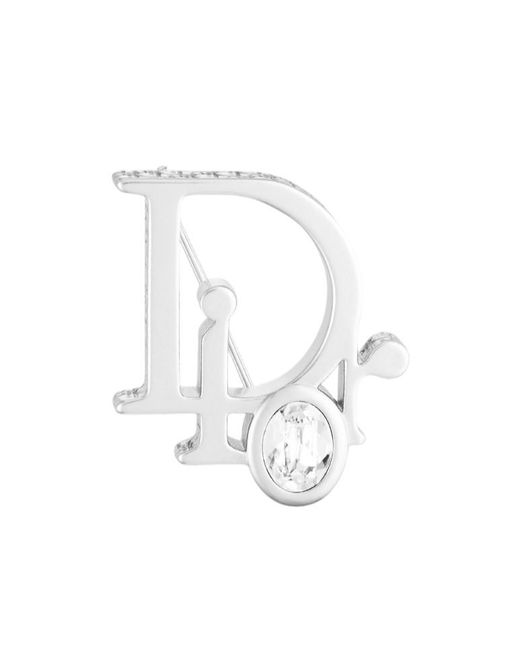 Dior White Sparkle Brooch for men