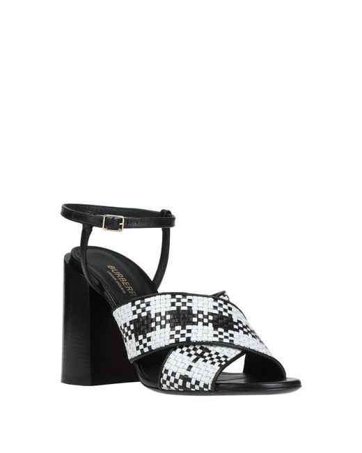 Burberry White Two-Tone High-Heel Sandals