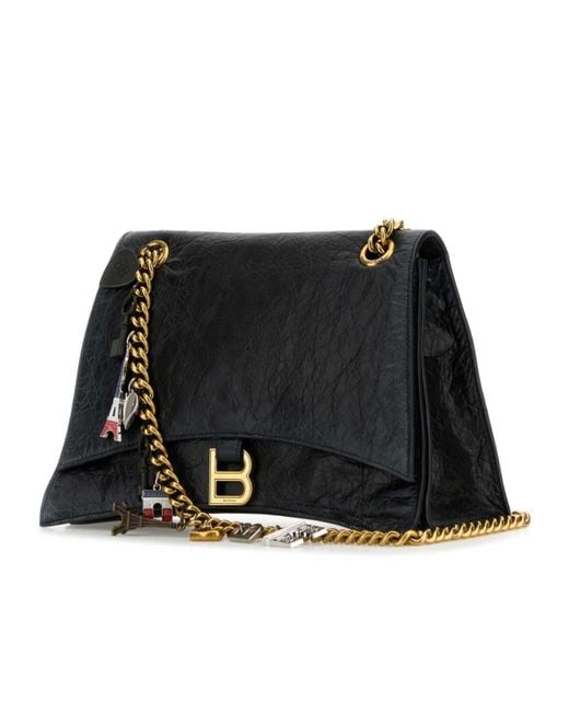 Balenciaga Black Crush Medium Chain Shoulder Bag
