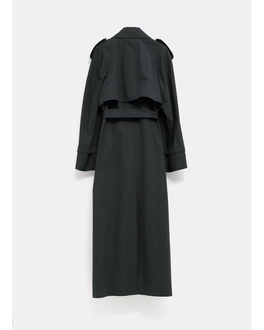 Dries Van Noten Black Long-Sleeved Trench Coat