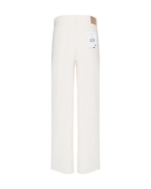 Rag & Bone White Mid-Waist And Wide-Leg Denim Pants