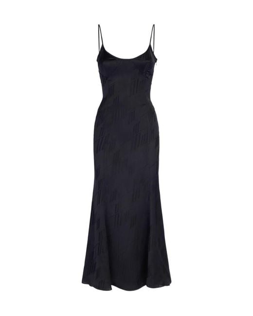 The Attico Blue The Sleeveless Satin Slip Dress