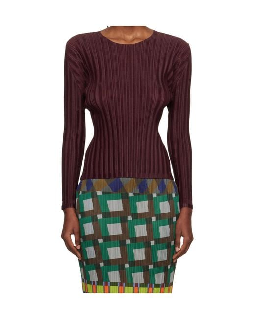 Pleats Please Issey Miyake Purple Rib Pleats January Pleated Cover-Up