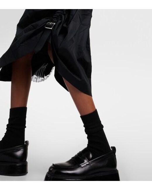 Comme des Garçons Black Draped Cotton Midi Dress