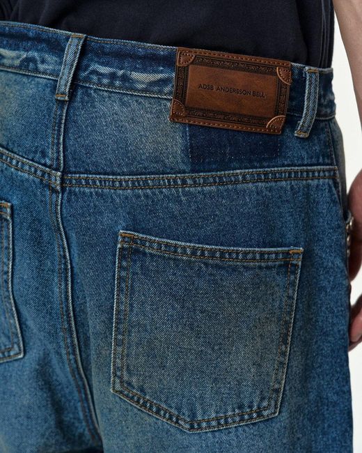 ANDERSSON BELL Blue Layered Wide-Leg Jeans for men