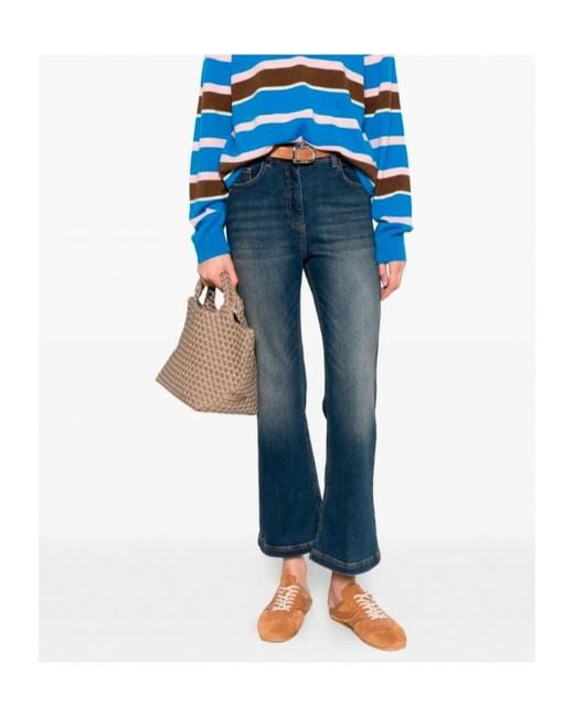 Patrizia Pepe Blue Logo-Detail Jeans