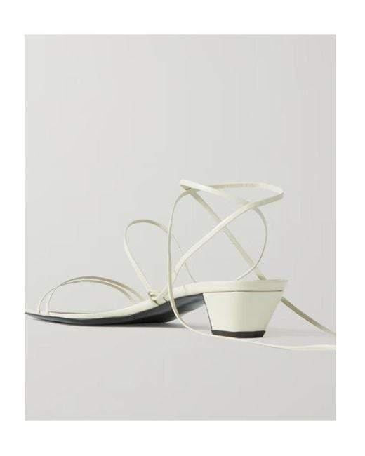 The Row White Graphic High-Heeled Sandals