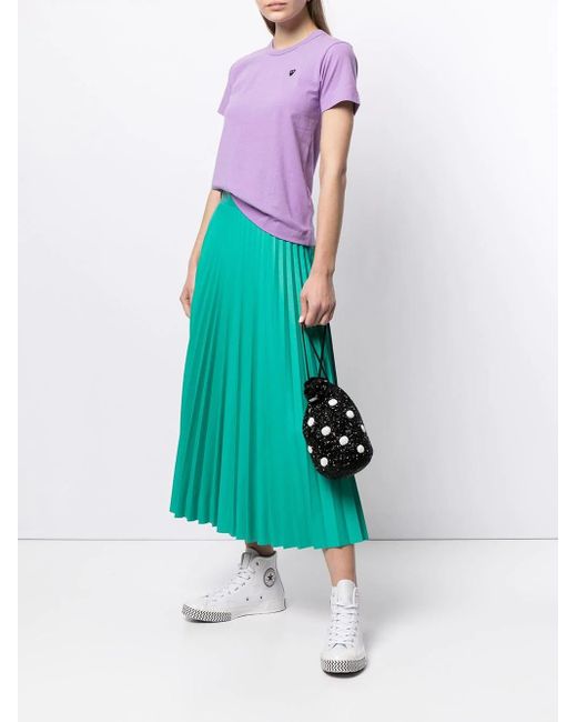 COMME DES GARÇONS PLAY Purple Embroidered-Logo Cotton T-Shirt