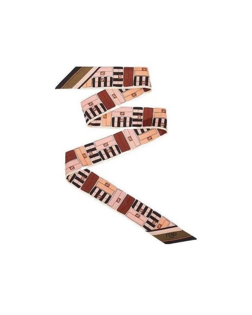 Fendi White Multicolour Silk Bandeau
