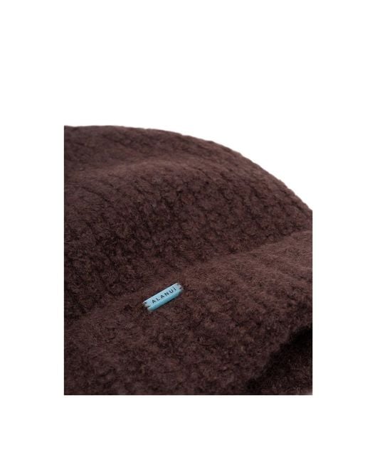 Alanui Red Ribbed-Knit Cashmere Beanie Hat