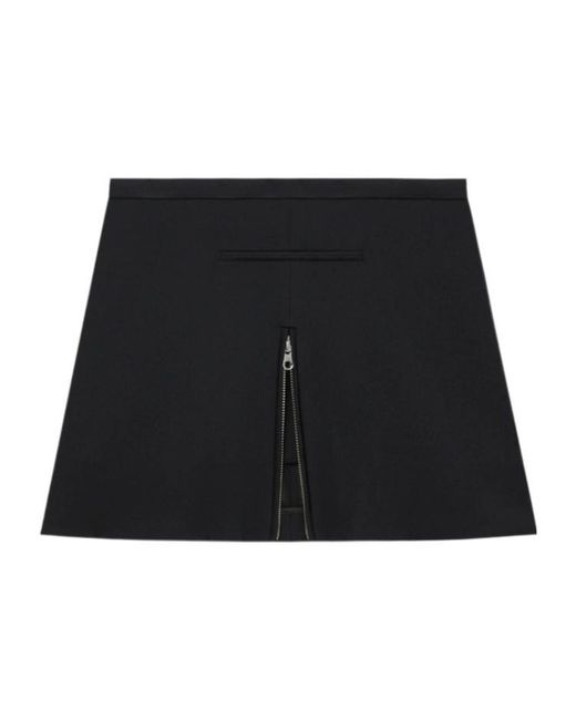 Courreges Black Zip-Detail Twill Miniskirt