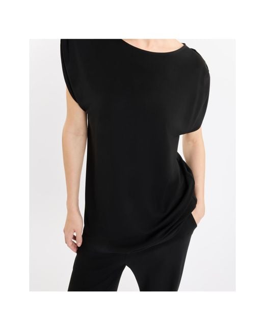 Fay Black Cap Sleeve Top