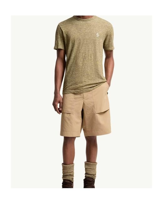 Moncler Green Grenoble Logo-Patch Crewneck T-Shirt for men