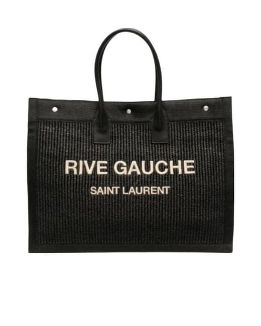Saint Laurent Black Rive Gauche Tote Bag for men