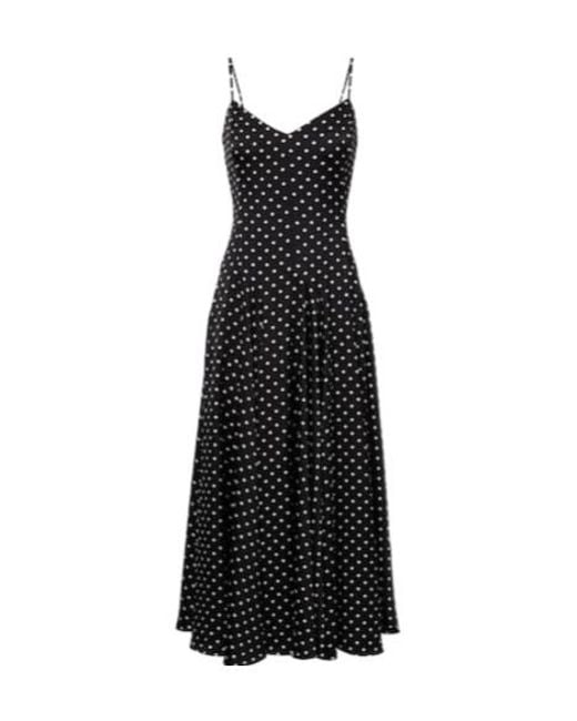 Polo Ralph Lauren Black Slim-Fit Polka Dot Dress