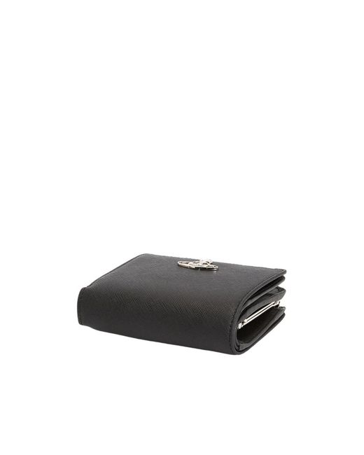 Vivienne Westwood Black Logo Plaque Wallet