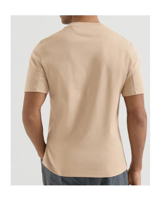 Brunello Cucinelli Natural Cotton Interlock Crew-Neck T-Shirt With Print for men