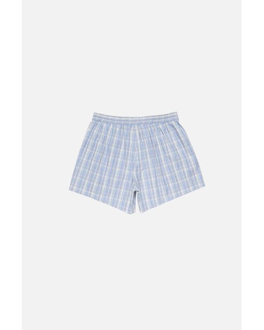 Acne Blue Checked-Pattern Shorts for men