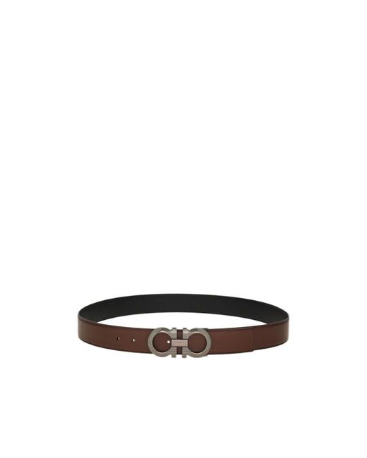 Ferragamo White Double-Sided Belt for men