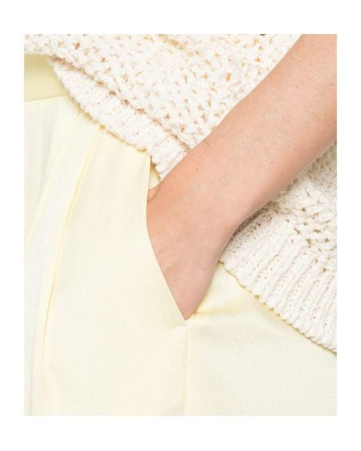 Fabiana Filippi White Pleated Tapered Trousers