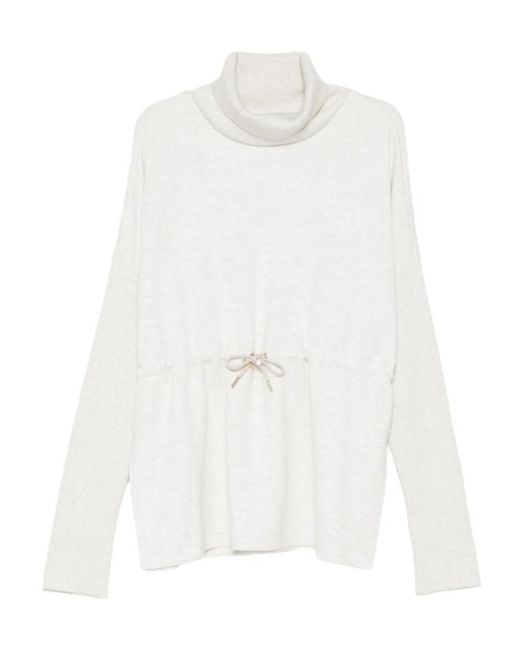 Varley White Ethel Roll-Neck Sweatshirt