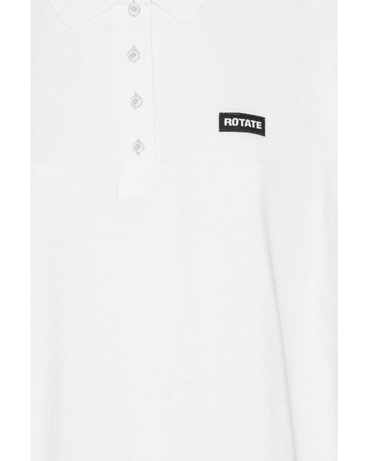 ROTATE BIRGER CHRISTENSEN White Short-Sleeved Logo Polo Shirt