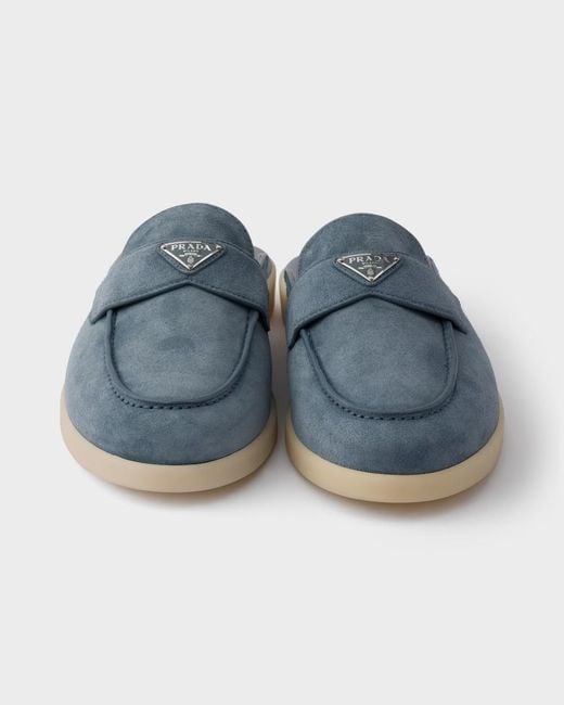 Prada Blue Suede Mules for men