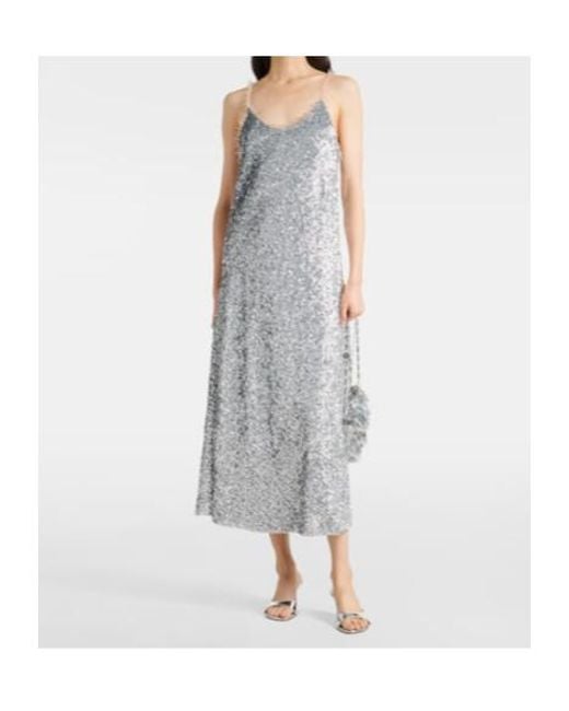 Rabanne Gray Sequined Midi Dress