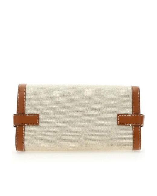 Balmain Brown Logo Plaque Shoulder Bag