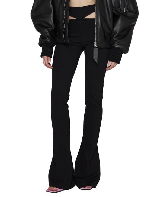 The Attico Black The Remi Cut Out Flared Trousers