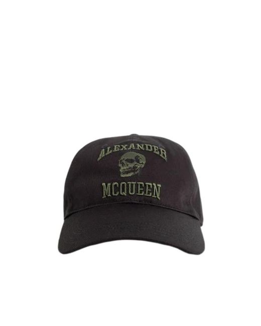 McQueen Black Logo Embroidered Baseball Cap for men