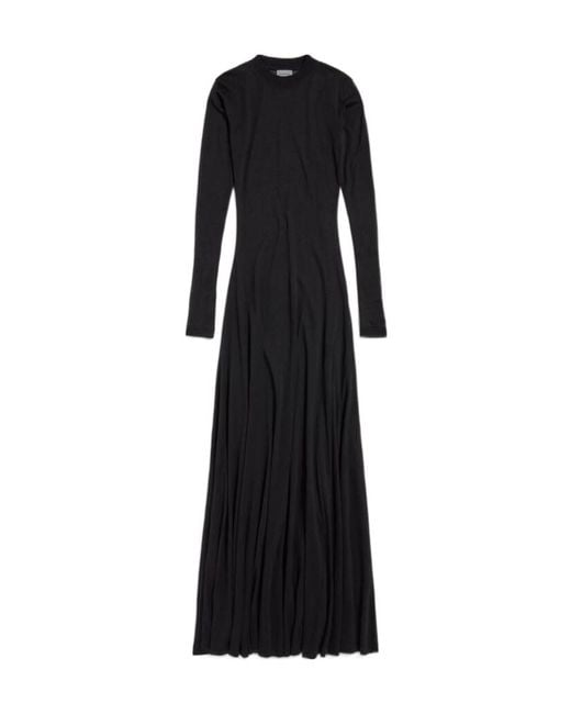 Balenciaga Black Long Sleeve Maxi Dress