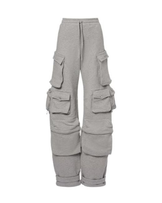The Attico Gray Cotton Jersey Sweatpants