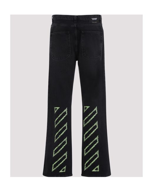 Off-White c/o Virgil Abloh Black Logo Patch Flared Jeans for men