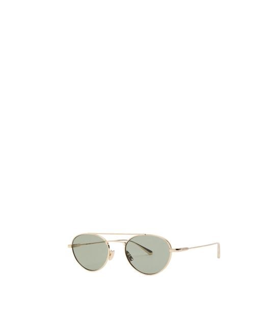 Saint Laurent White Round-Frame Metal Sunglasses