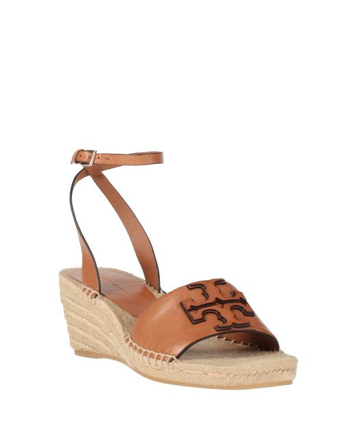 Tory Burch Metallic Leather Wedge-Heel Espadrilles