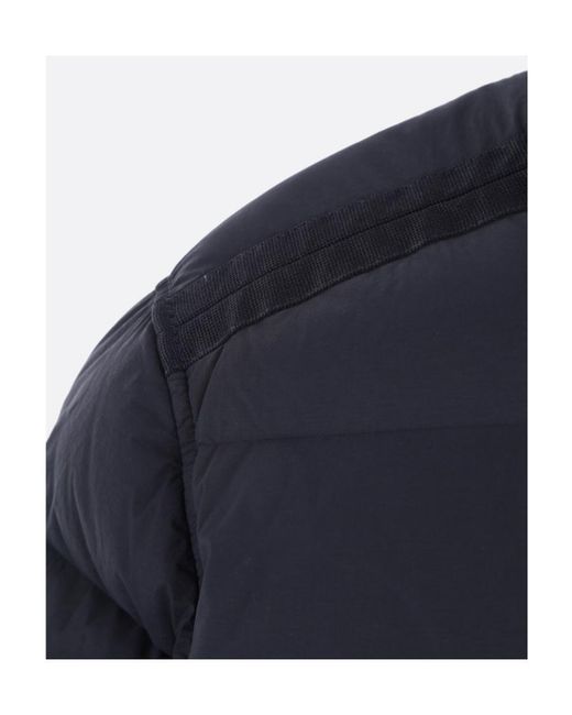 Stone Island Blue Compass-Patch Padded Down Jacket for men