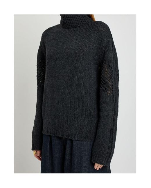 Our Legacy Black Cage-Knit Merino Wool Jumper