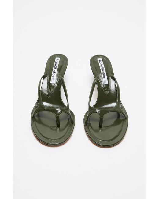 Acne Metallic Thong-Strap Kitten-Heel Sandals