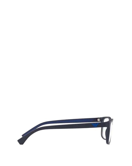 Emporio Armani White Rectangular Frame Glasses for men