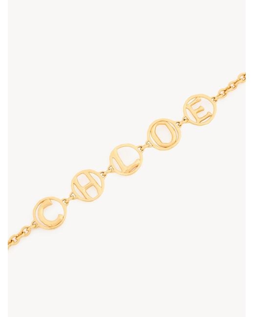 Chloé Metallic Chloé Script Logo Plaque Choker