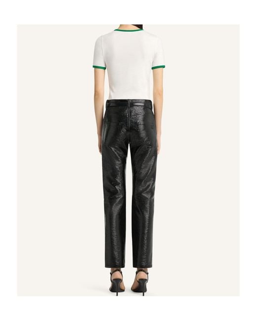 Courreges White Crew Neck Color-Blocked Short-Sleeved T-Shirt
