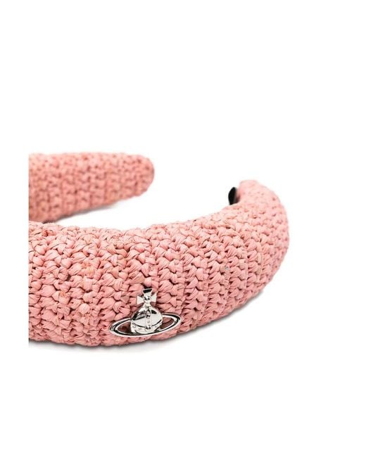 Vivienne Westwood Pink Raffia Headband