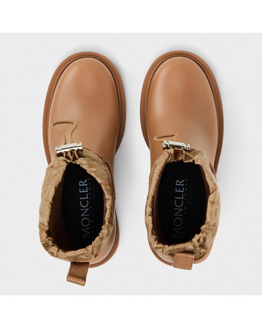 Moncler Brown Solid Color Rain Boots