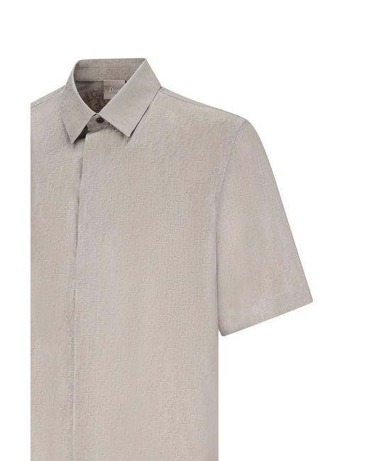 Dior Gray Monogram Short-Sleeve Shirt for men