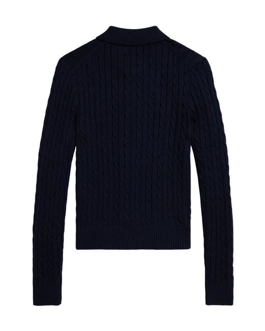 Ralph Lauren Blue Polo Pony Embroidered Cardigan