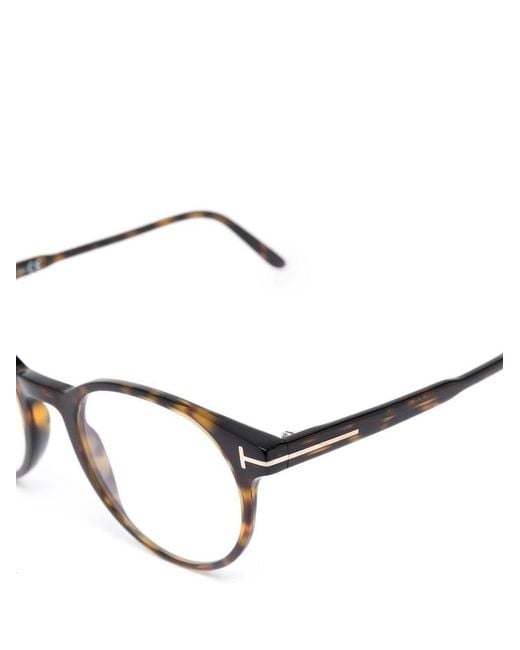 Tom Ford White Eyewear Round Frame Glasses for men
