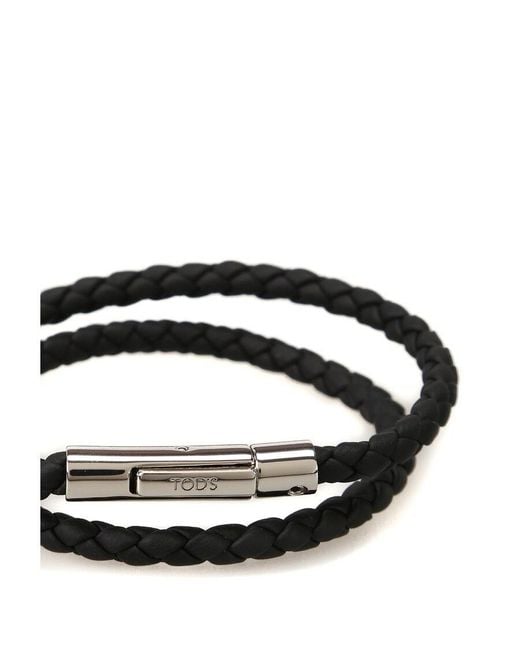 Tod's Black Mycolors Woven Bracelet for men